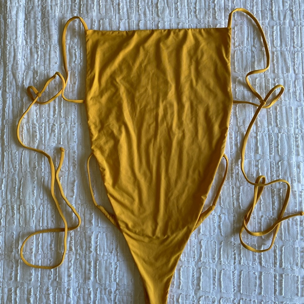 San Lorenzo Mustard One Piece Swimsuit